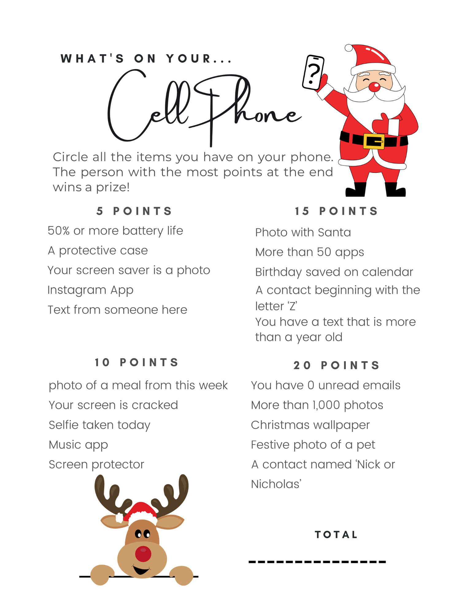 FREE Christmas Printable: What’s on Your Cell Phone – Learn New Games