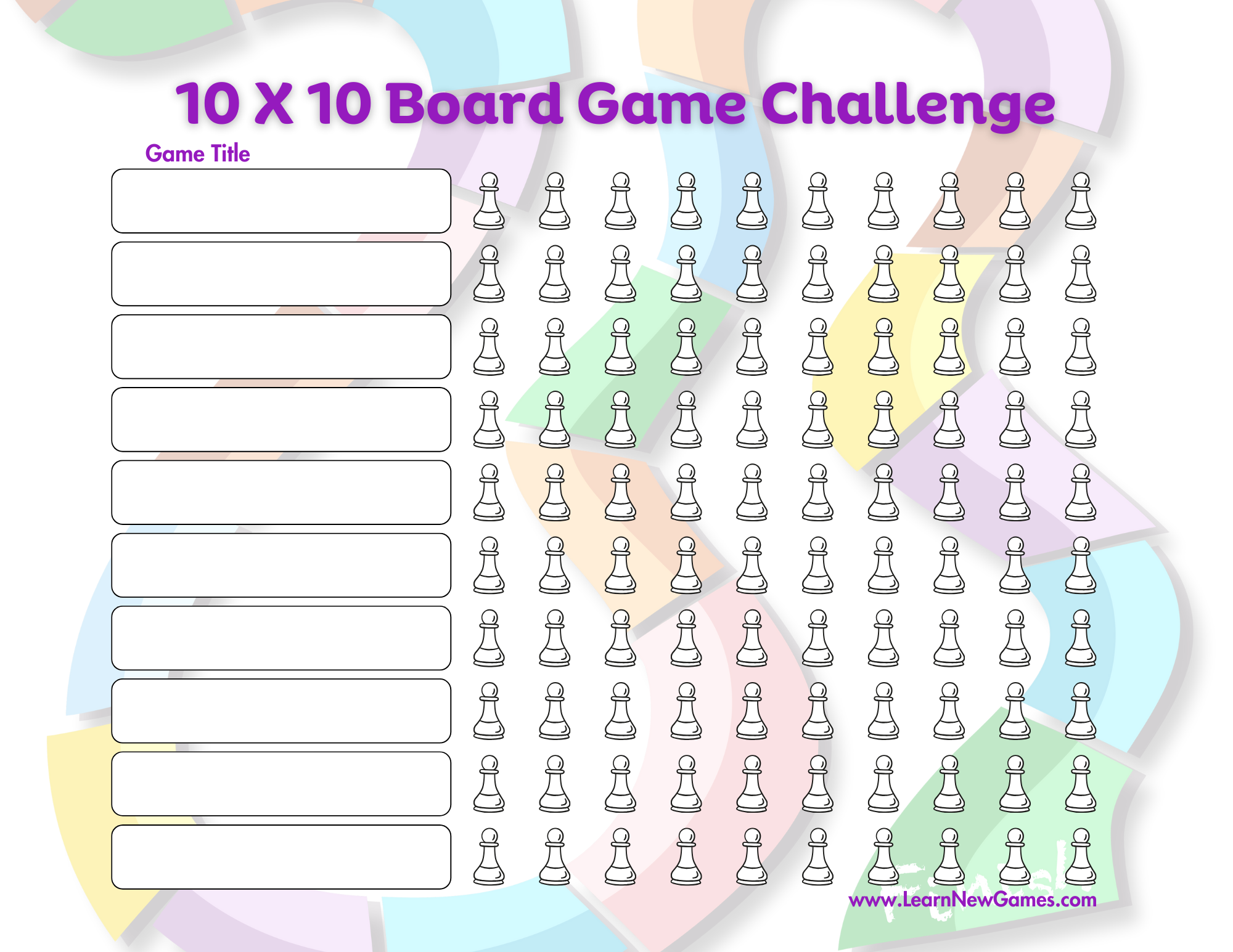 Unlocking Success: The Benefits of Participating in the 10×10 Board Game Challenge with FREE printable
